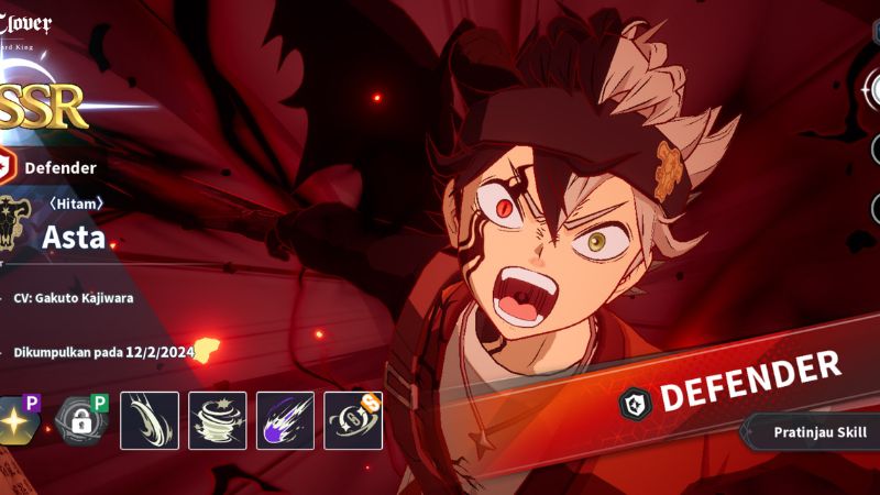 Karakter Defender Terkuat, SSR <Hitam> Asta Hadir di Season 4 Black Clover M: Rise Of The Wizard King!