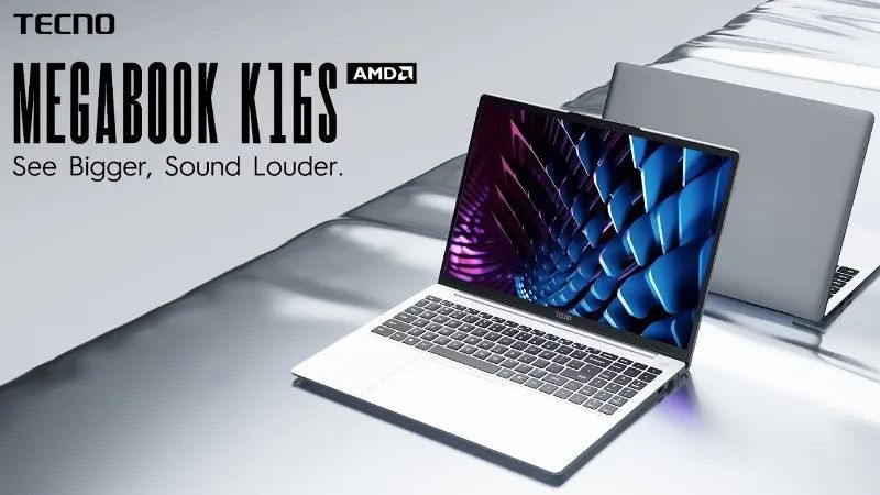 TECNO Rilis Laptop MEGABOOK K16S, Sobat Andalan Gen-Z yang Gemar Hiburan