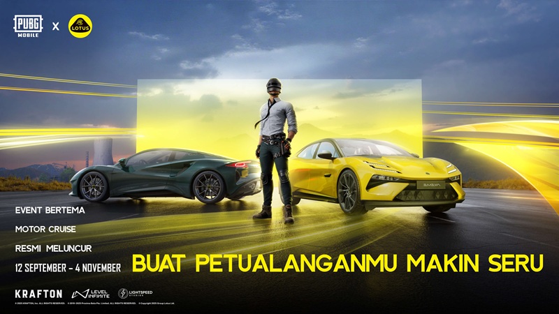 Kolaborasi PUBG MOBILE x Lotus Hadirkan Mobil Sport Mewah ke Medan Tempur